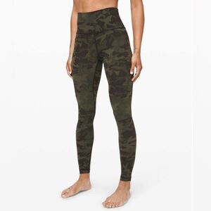 Lululemon Wunder Under High-Rise Leggings 28" Green Camo Women’s 4